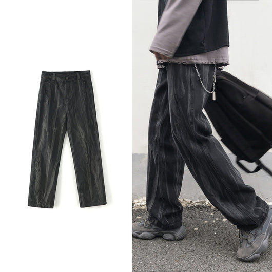 Pantalones Tie-Dye Rectos Sueltos Estilo Urbano Primavera Otoño - Image 7