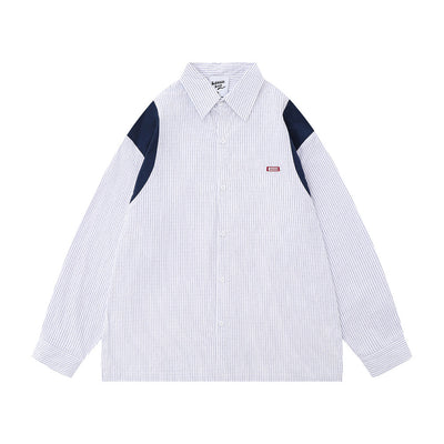 Camisa Suelta de Rayas Verticales Manga Larga para Hombre - Image 2