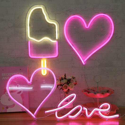 Lámpara Neón LED Decorativa para Dormitorio y Bar - Luz Ambiente Romántica