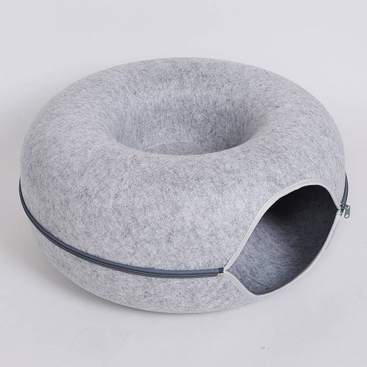 Casa Túnel para Gatos Donut - Cama de Fieltro Natural con Juguetes Interactivos - Image 16