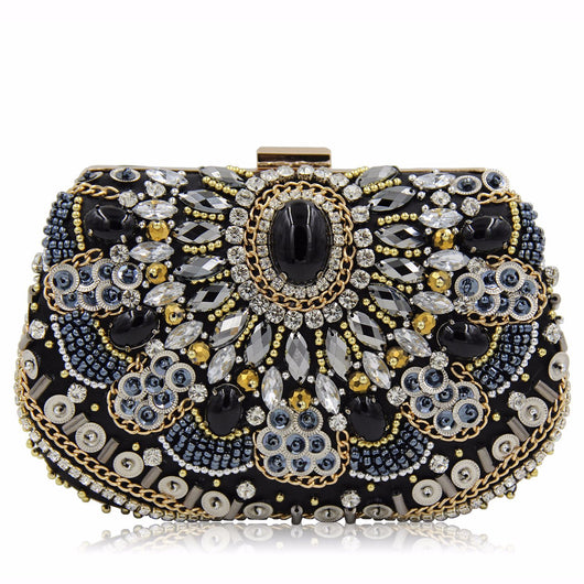 Bolso de Gala Elegante con Cristales y Diamantes Incrustados - Image 9