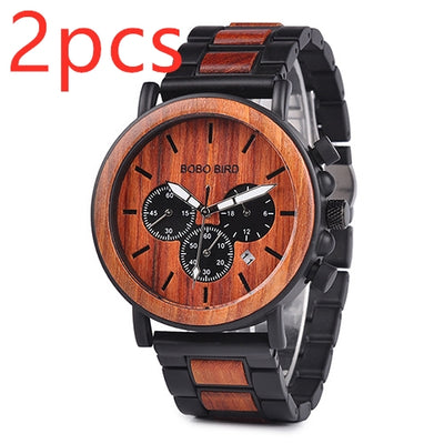 Reloj de Madera BOBO BIRD Cronógrafo Militar Lujo para Hombre - Image 42