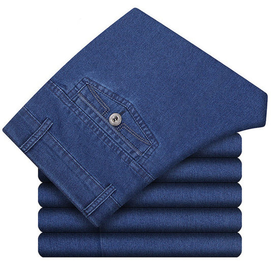 Jeans de Talle Alto con Forro de Terciopelo para Hombre - Calidez y Comodidad