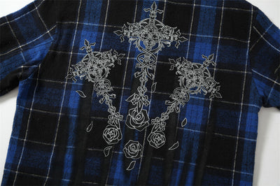 Camisa a Cuadros con Capucha Efecto Desgastado para Hombre - Image 16