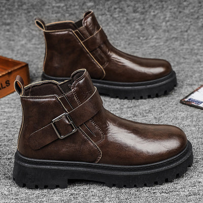 Botas Martin de Cuero PU Impermeables para Exteriores