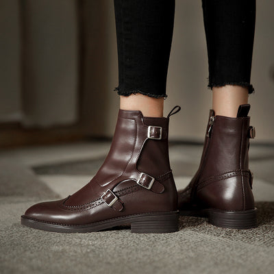 Botas Martin de Tacón Grueso para Mujer - Primavera y Otoño - Image 9