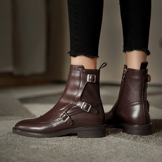 Botas Martin de Tacón Grueso para Mujer - Primavera y Otoño - Image 9
