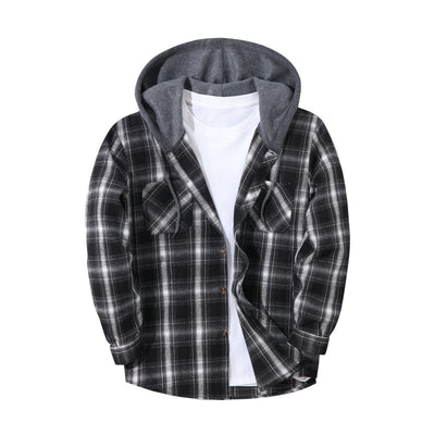 Chaqueta Hoodie Cuadriculada Moderna para Hombre - Image 11