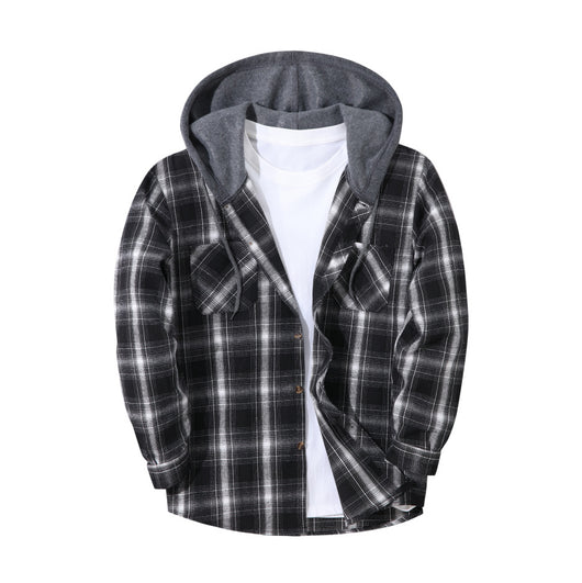 Chaqueta Hoodie Cuadriculada Moderna para Hombre - Image 11
