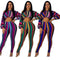 Conjunto de Dos Piezas: Top Largo a Rayas y Leggings Ajustados
