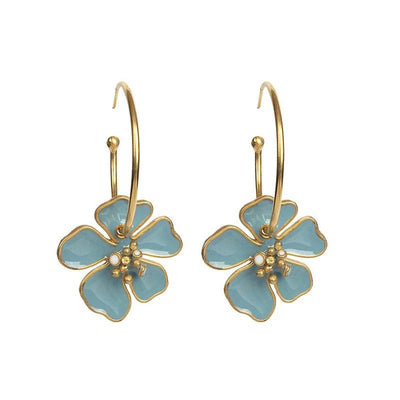 Aretes Circulares de Flores Inspiración Street Style - Image 6