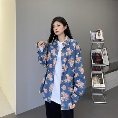 Camisa Vaquera Estampada de Manga Larga para Mujer - Image 3