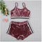 Conjunto de Dos Piezas Terciopelo Dorado con Bolsa de Cadera