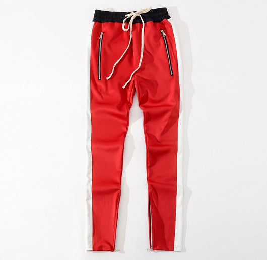 Pantalones Casuales Retro con Rayas de Color y Cierre Interno - Image 4