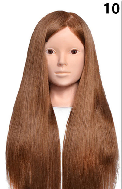 Cabeza de Práctica para Peluquería con Cabello Natural - Image 12