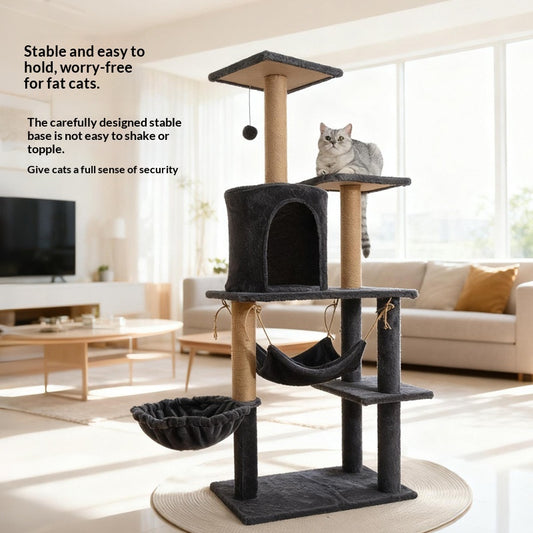 Combo de Árbol Rascador Grande con Cama para Gatos de Uso Doméstico