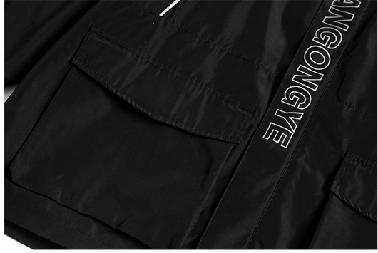 Abrigo Trench Coat Oversize Hip Hop Negro Primavera Otoño Hombre - Image 11