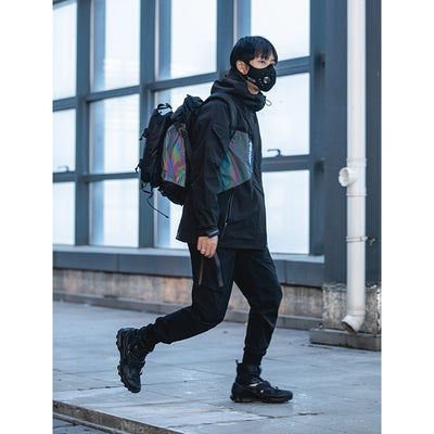 Chaqueta Negra con Detalles Reflectantes Láser para Hombre - Image 7