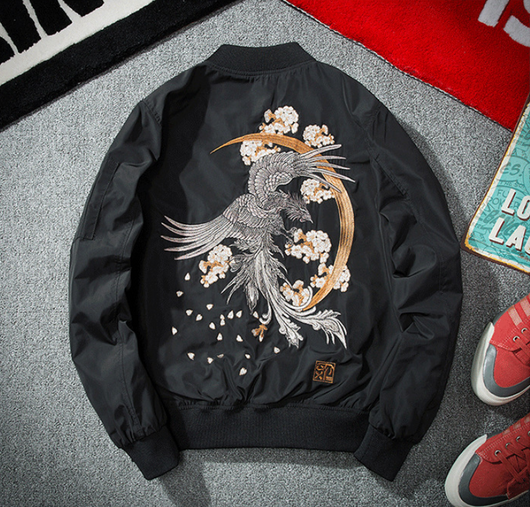 Chaqueta Bomber Hombre Estilo Coreano con Bordado Demonio - Diseño Urbano Moderno - Image 8