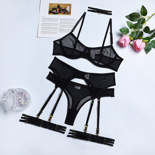 Conjunto de Lencería Sexy con Cinturón de Ligas de Tres Piezas - Image 13