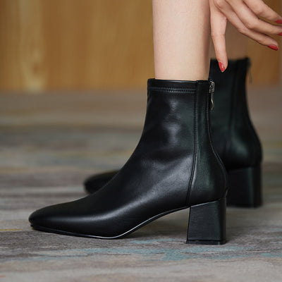 Zapatos de Tacón Alto Elásticos Rectangulares Slim - Comodidad Diaria Versátil