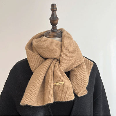 Bufanda Tejida Coreana de Color Liso para Mujer - Image 15