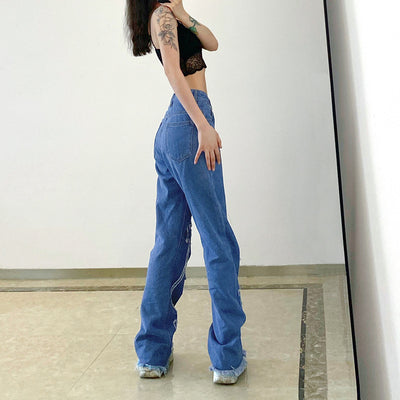 Pantalones Vaqueros Acampanados Cintura Alta Ajustados - Image 12