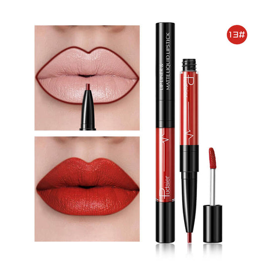 Labial Líquido 2 en 1 Mate y Perfilador - Tinte Rojo Ágata Profesional - Image 7