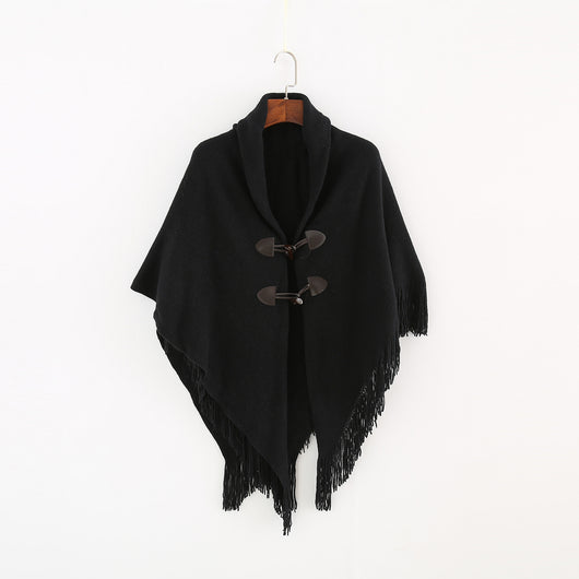 Poncho Kimono Tejido Suelto con Capucha - Cardigan Largo Versátil para Invierno - Image 6