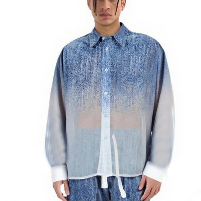 Camisa Degradado Semitransparente para Hombre - Image 12