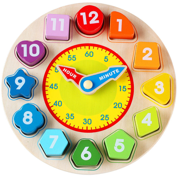 Reloj Digital de Madera con Cuentas Decorativas