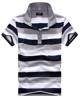 Camiseta Hombre Cuello Rayado Manga Corta con Bolsillo Real - Image 16