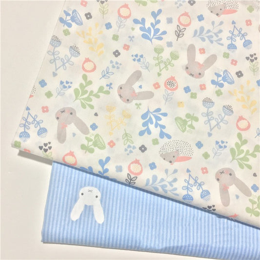 Tela de Algodón Twill con Diseño de Conejo Cartoon