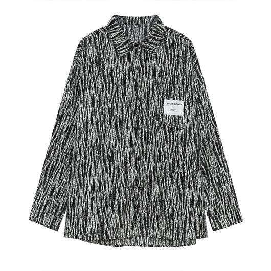 Camisa Suelta Coreana a Rayas para Hombre - Image 4