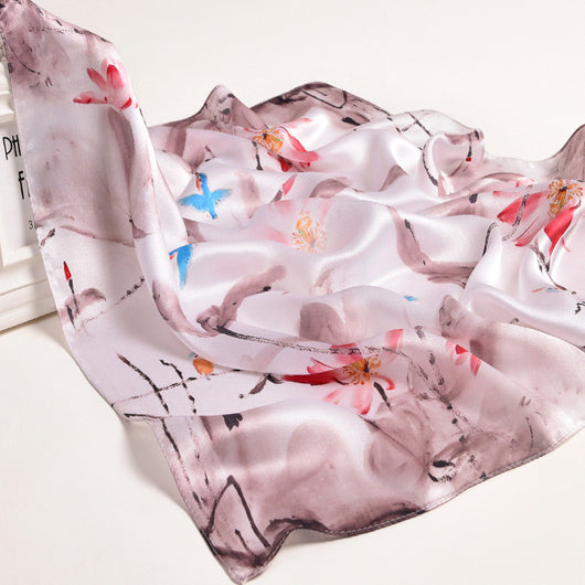 Pañuelo de Seda Cuadrado para Mujer con Diseño Estampado Exquisito - Image 14