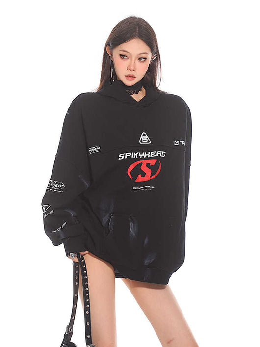 Sudadera Holgada con Capucha y Estampado de Letras - Image 5