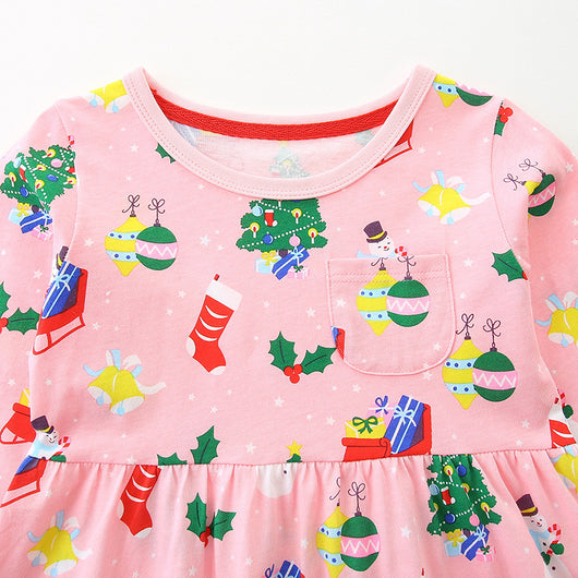Vestido Navideño Infantil de Algodón Estilo Europeo con Diseño de Princesa - Image 4