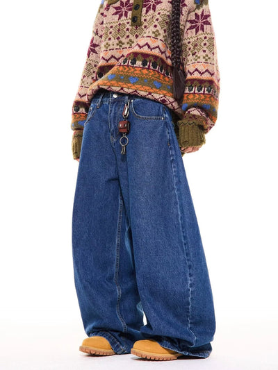 Pantalones Vaqueros Retro de Cintura Alta Recta y Pierna Ancha para Hombre - Image 16