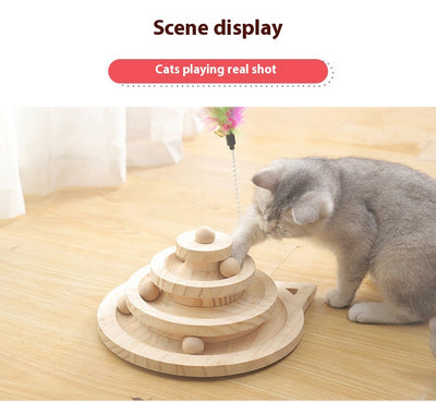 Juguete Interactivo de Madera para Gatos con Plataforma Giratoria - Image 18