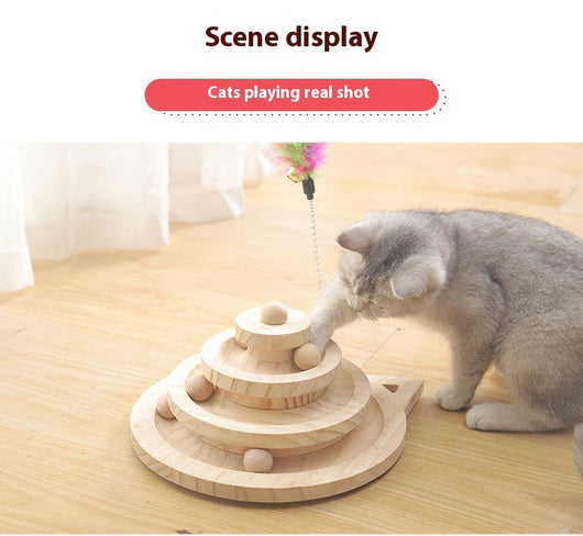 Juguete Interactivo de Madera para Gatos con Plataforma Giratoria - Image 18