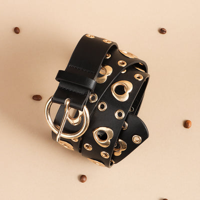 Cinturón Metal Punk para Mujer con Corazón Calado - Estilo Hip Hop Negro - Image 24