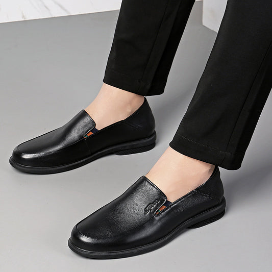 Zapatos Formales de Cuero para Hombre - Estilo Coreano Punta Fina Negro