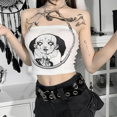 Top Halter Estilo Cadena con Espalda Descubierta y Diseño Cartoon - Image 3