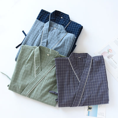 Bata Kimono Japonesa de Algodón Gasa para Hombre - Primavera Verano - Image 17