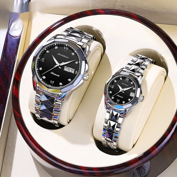 Reloj Mecánico Elegante de Gran Esfera para Parejas