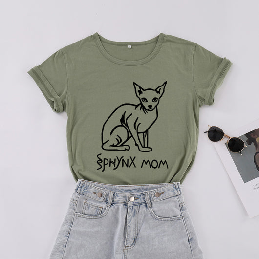 Playera Estampada Gatos sin Pelo con Letras Street Style - Image 7