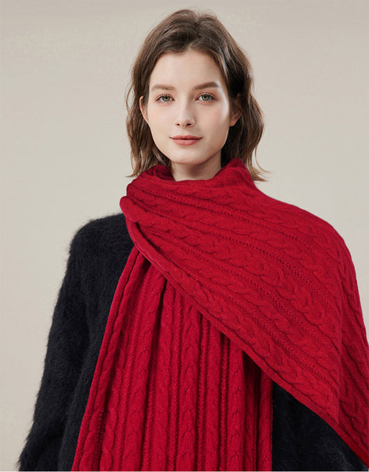 Bufanda Larga de Lana Tejida Estilo Coreano - Abrigo Versátil para Invierno - Image 21