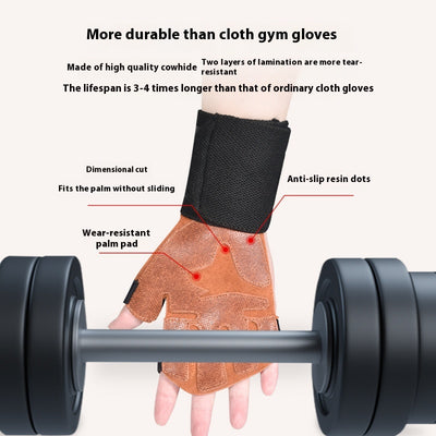 Guantes de Fitness de Cuero Genuino con Agarre Antideslizante - Image 2