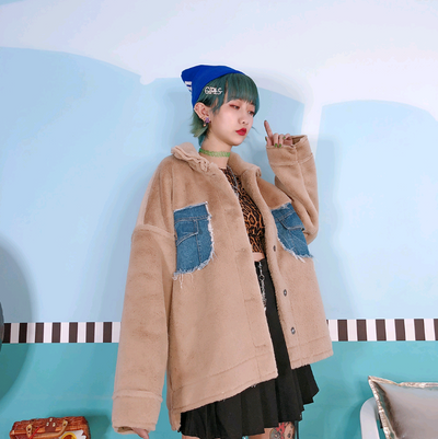 Cardigan Casual de Invierno para Mujer con Detalles de Piel y Solapa Denim - Image 16