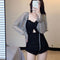 Negro Swimsuit y sun protection bl